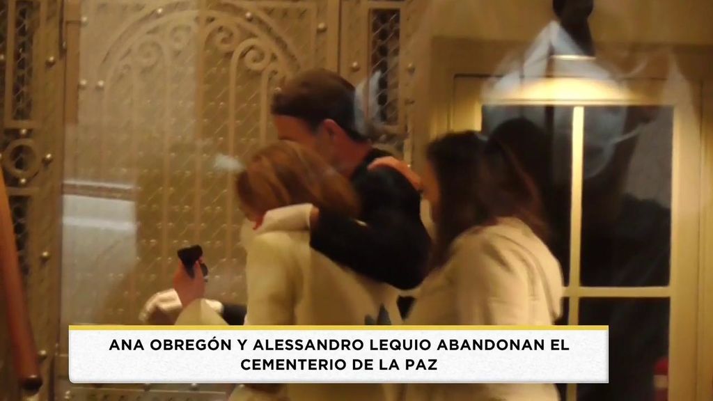 Ana Obregón y Alessandro Lequio abandonan el cementerio