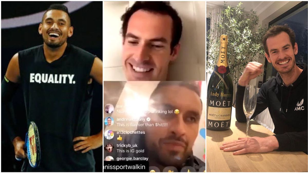 Kyrgios se pasa con el vino en un directo con Murray y este le invita a abandonarlo: "¿Cuántas copas llevas?"