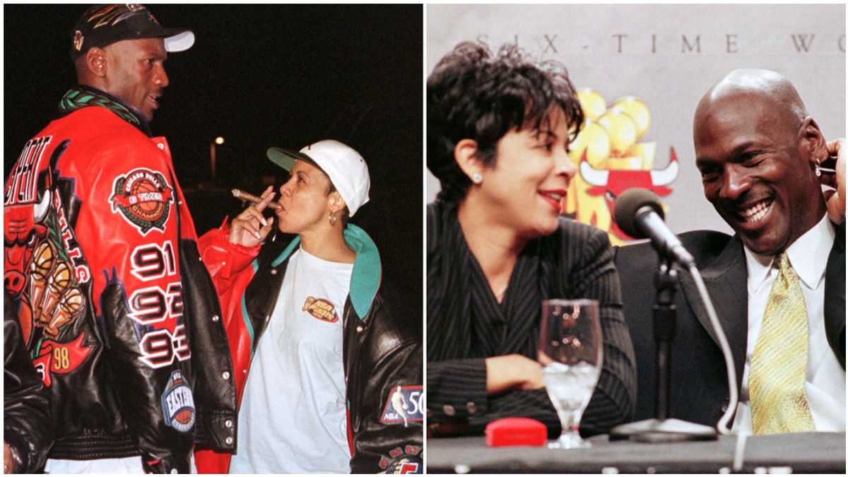 Michael Jordan, junto a su ex mujer Juanita.