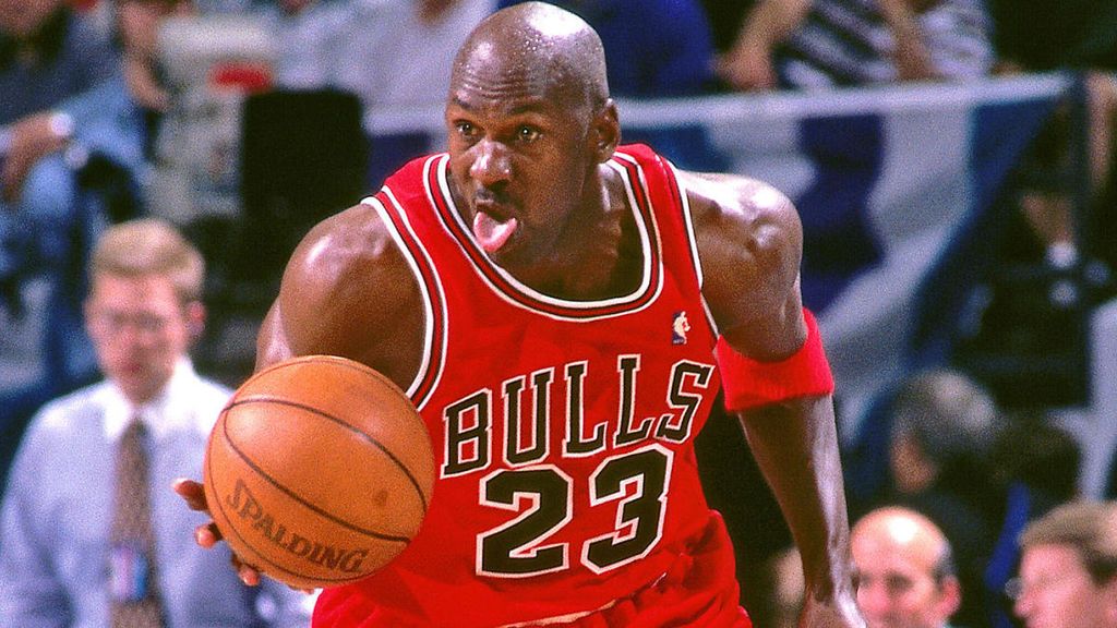 Michael Jordan en un partido de la NBA