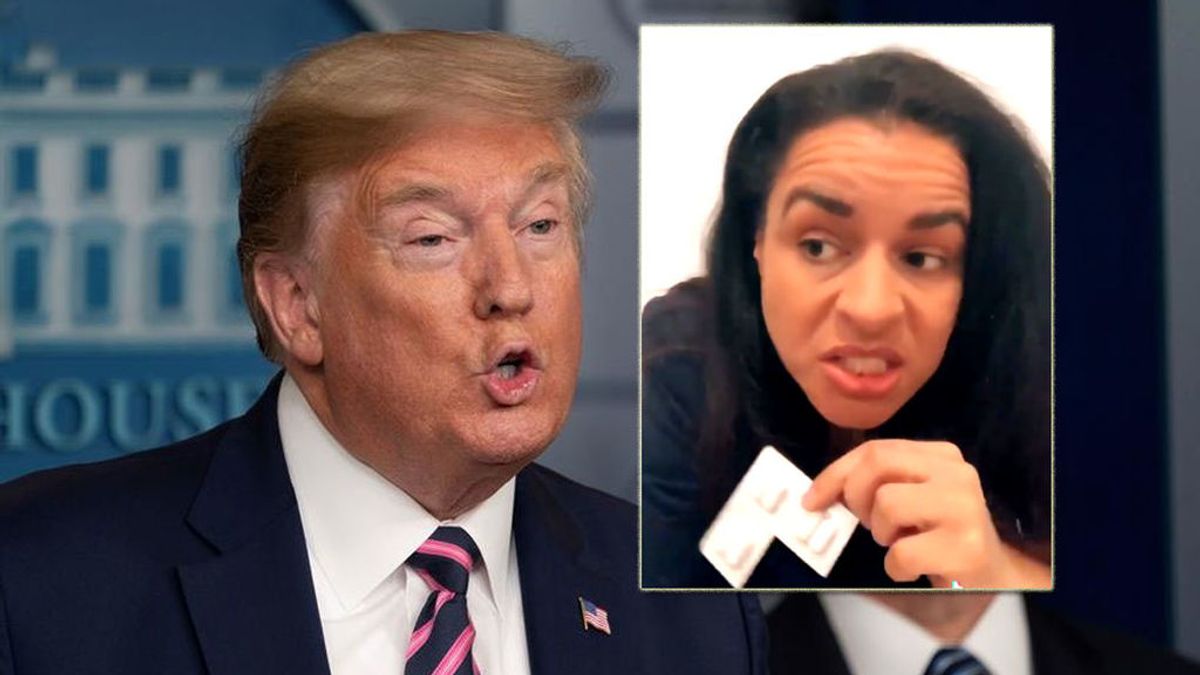 Donald Trump y su imitadora, la cómica Sarah Cooper Donald Trump y su imitadora, la cómica Sarah Cooper