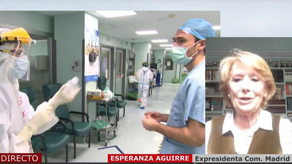 Esperanza Aguirre no se cree los datos del SERMAS sobre los sanitarios contagiados en Madrid: “Son los datos de un podemita”