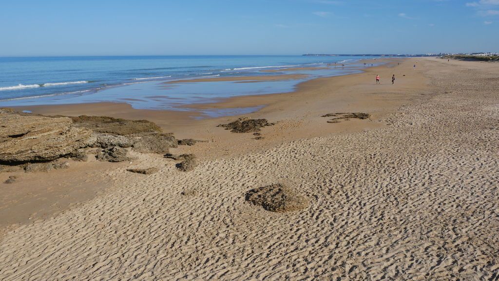 La playa del Palmar, con Conil de la Frontera al fondo