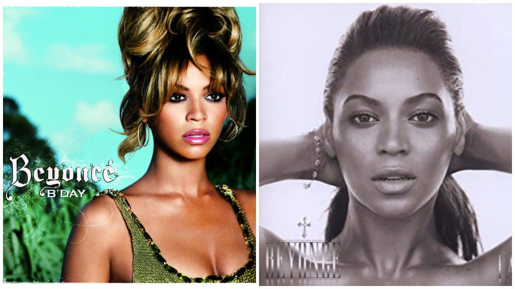 Beyoncé, en 'B'day', a la izquierda, y, en 'I am... Sasha Fierce'.