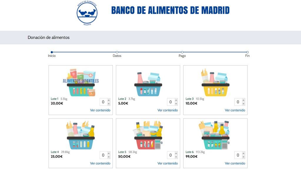 Web banco alimentos de Madrid