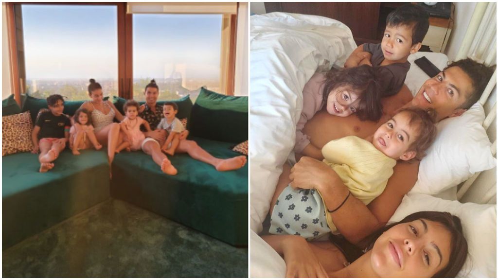 Cristiano Ronaldo, junto a Georgina y sus hijos.