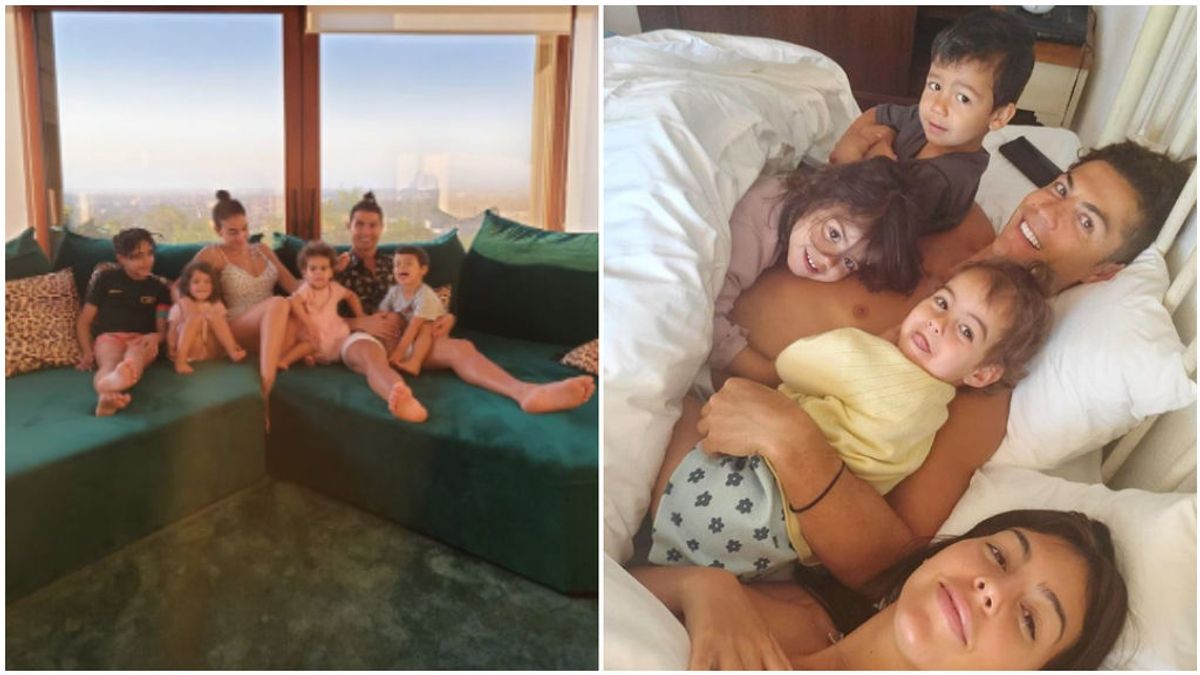 Cristiano Ronaldo, junto a Georgina y sus hijos. Cristiano Ronaldo, junto a Georgina y sus hijos.