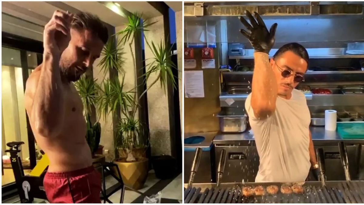 Joaquín imita al chef ‘Salt Bae’ echando sal en su cena con mucho arte