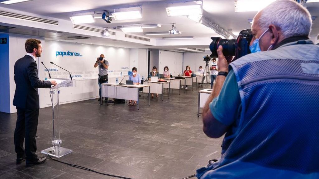 Casado ofrece la primera rueda de prensa presencial en dos meses