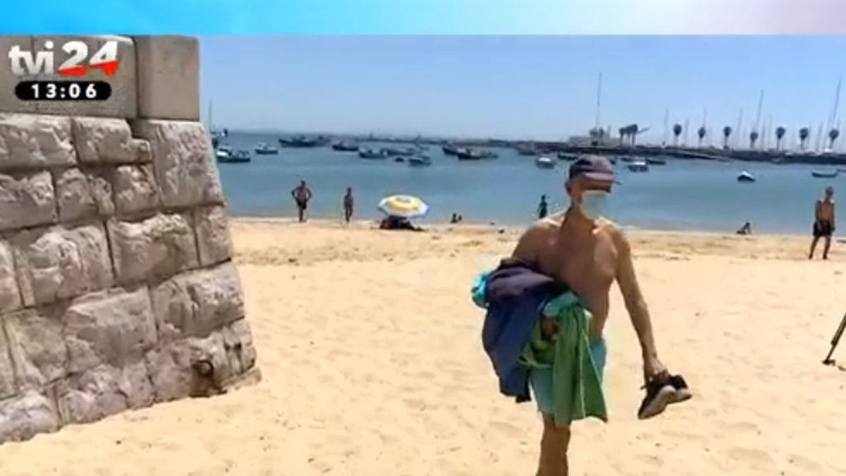 presidente de portugal en la playa