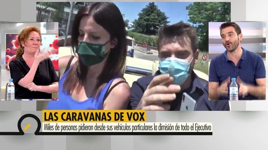 Cristina Fallarás echa en cara a Javier Negre no guardar la distancia de seguridad en la manifestación de Vox: “¿O es que vives con Cristina Seguí?”