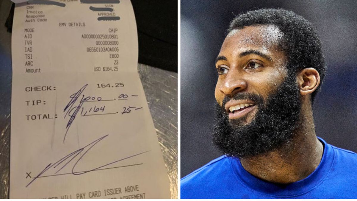 Andre Drummond se gasta 164 dólares en un restaurante y deja una propina de 1.000: la camarera no podía creerlo