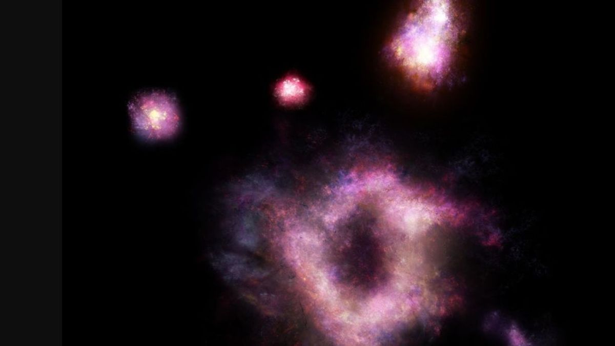 Capturan una imagen de una  galaxia súper rara con forma de anillo de fuego cósmico