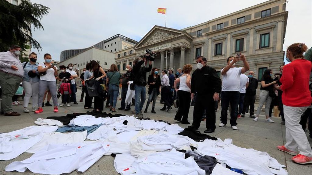 protesta de cocineros y chefs ante el Congreso