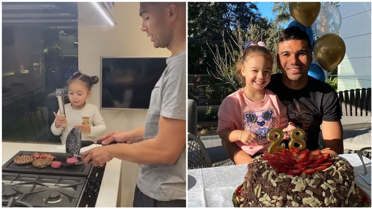 Casemiro enamora a las redes haciendo la cena con su hija: "Con la mejor ayudante de cocina del mundo"