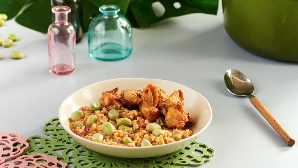 Arroz con conejo y habas