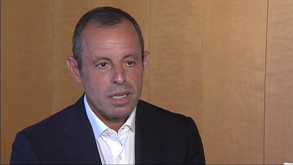 Sandro Rosell, durante la entrevista con Deportes Cuatro.