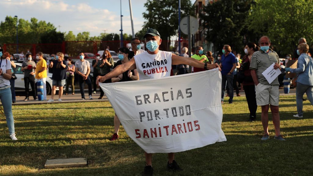 Concentración en el hospital Severo Ochoa de Leganés el 25 de mayo