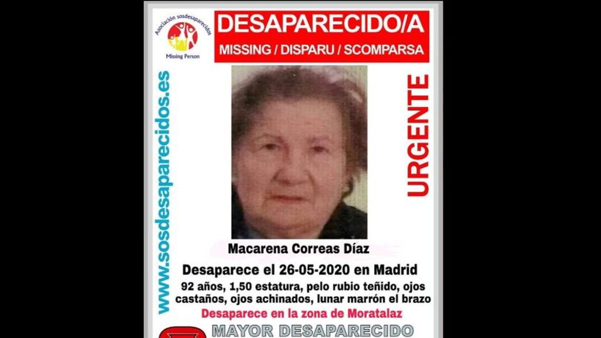 El distrito madrileño de Moratalaz se vuelca en la búsqueda de Macarena: una anciana de 92 años desaparecida