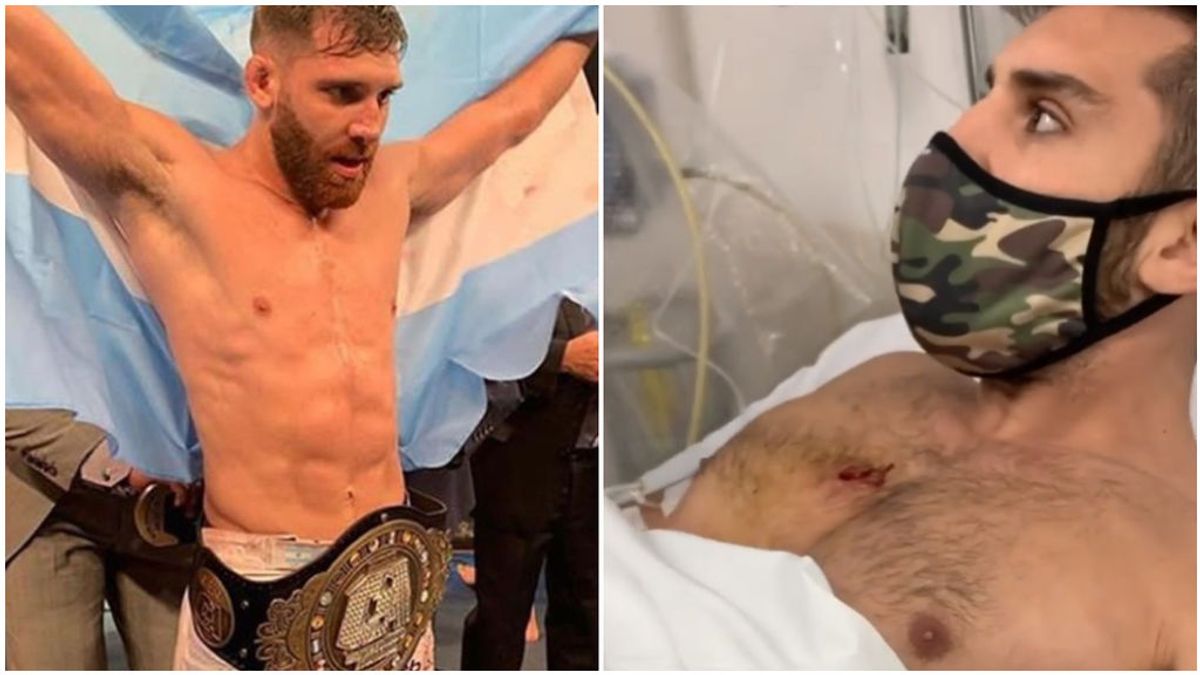 Bruno Cannetti, en el hospital tras ser disparado en el pecho. Bruno Cannetti, en el hospital tras ser disparado en el pecho.