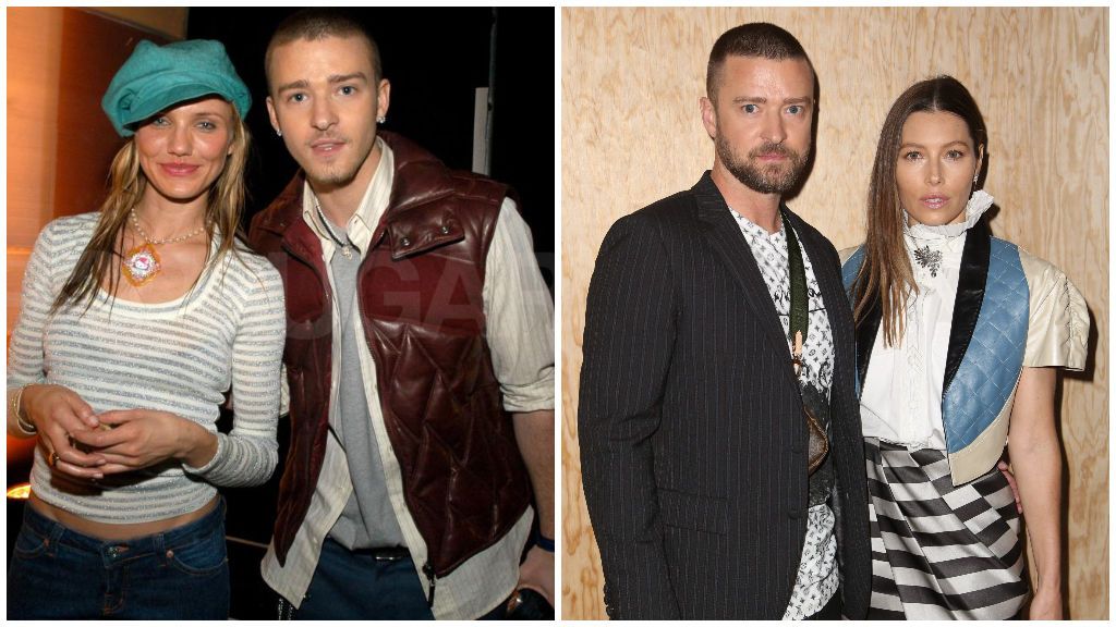 Justin con Cameron Díaz, a la izquierda de la imagen, y junto a Jessica Biel, a la derecha.