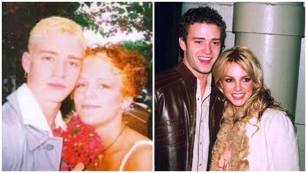 Justin junto a Verónica Finn, a la izquierda, y Britney Spears, a la derecha de la imagen.