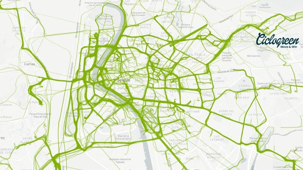 Mapa de Sevilla elaborado por Ciclogreen