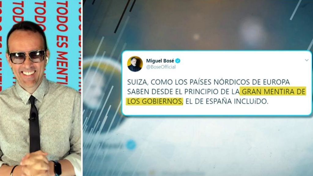 Las críticas a Miguel Bosé por su negacionismo acaban en un ataque de risa de Risto