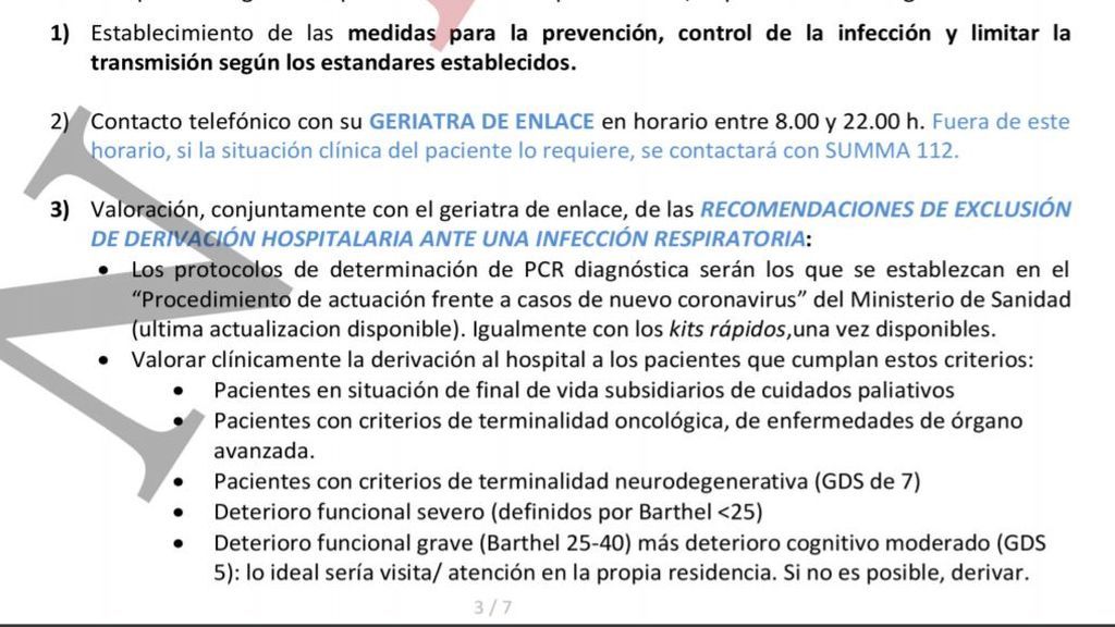 El 24 de marzo se habla de "recomendaciones de exclusión"