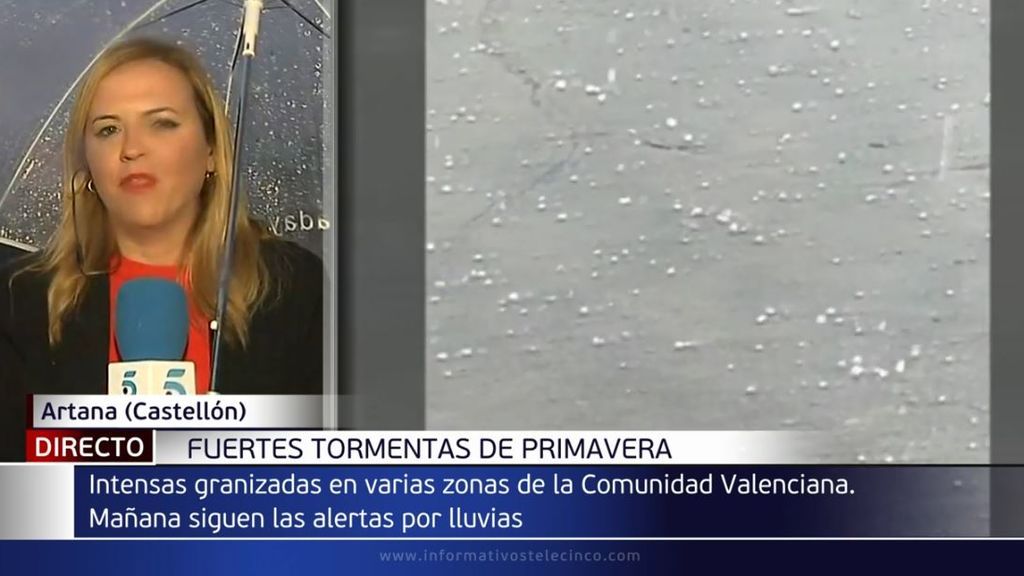 Lluvias intensas y granizo sorprenden a los vecinos de varios municipios de Castellón