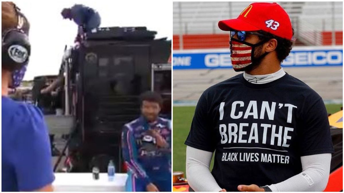Bubba Wallace, en el momento que pierde el conocimiento. Bubba Wallace, en el momento que pierde el conocimiento.