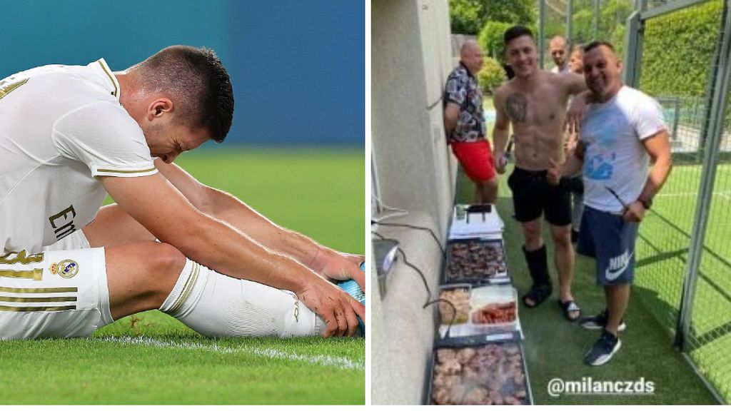 Luka Jovic vuelve a indignar al madridismo: barbacoa, sin distancia social y apoyando sobre el pie lesionado Luka Jovic vuelve a indignar al madridismo: barbacoa, sin distancia social y apoyando sobre el pie lesionado