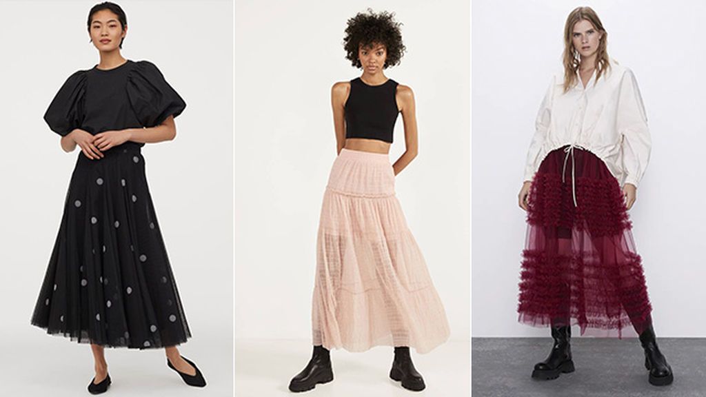 Faldas de H & M, Bershka y Zara