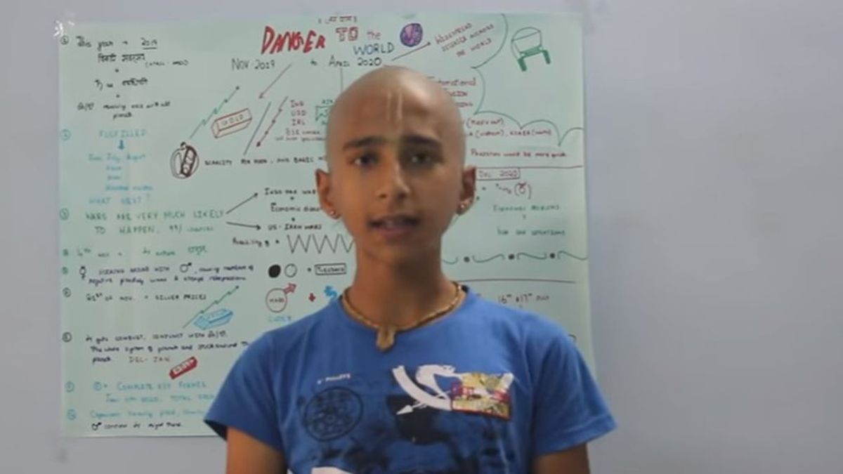Abhigya Anand, en el vido con la supuesta predicción sobre el coronavirus Abhigya Anand, en el vido con la supuesta predicción sobre el coronavirus