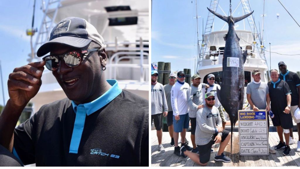 Michael Jordan junto a su tripulación