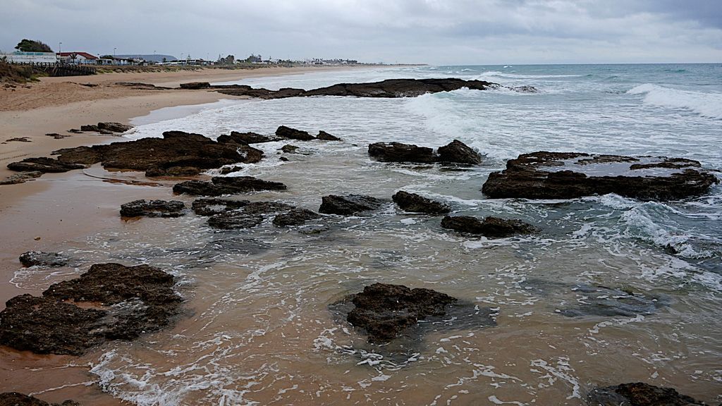 Playa de El Palmar, Cádiz, en pleamar