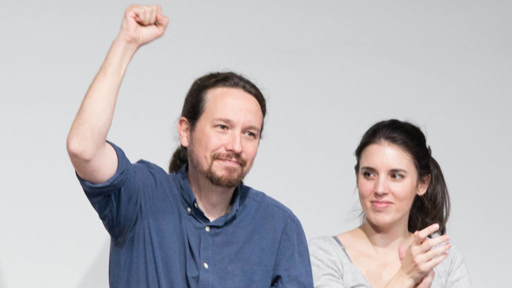 Irene y Pablo Iglesias en uno de sus mitines