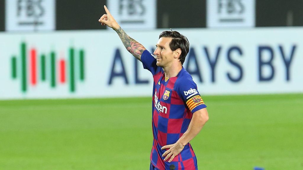 Messi, celebrando el gol ante el Leganés