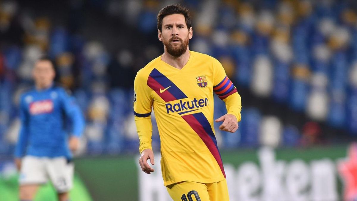 Messi, en el partido de ida de octavos ante el Nápoles.