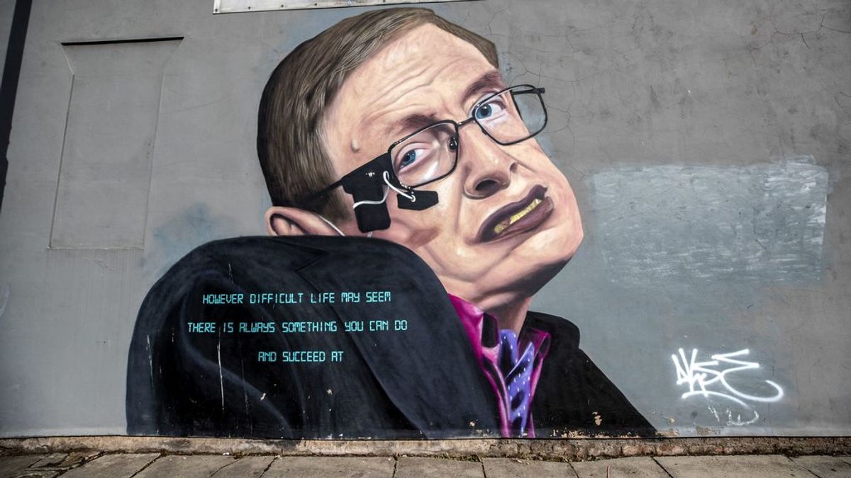 Grafiti con la figura de Stephen Hawking
