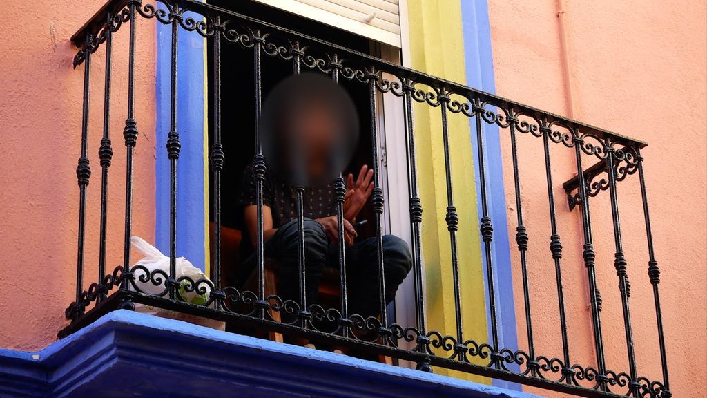 David, en el balcon de la pensión
