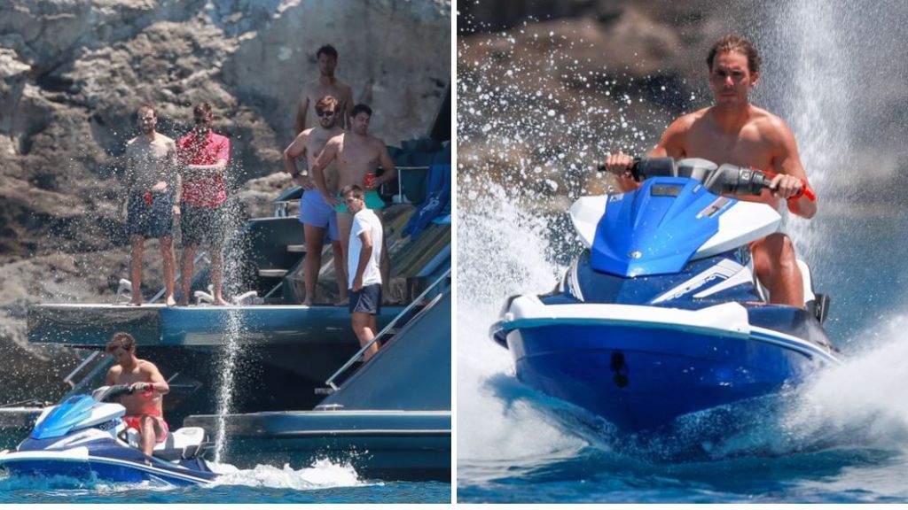 Los amigos de Rafa Nadal alucinan al verlo subido en una moto de agua: sus caras lo dicen todo