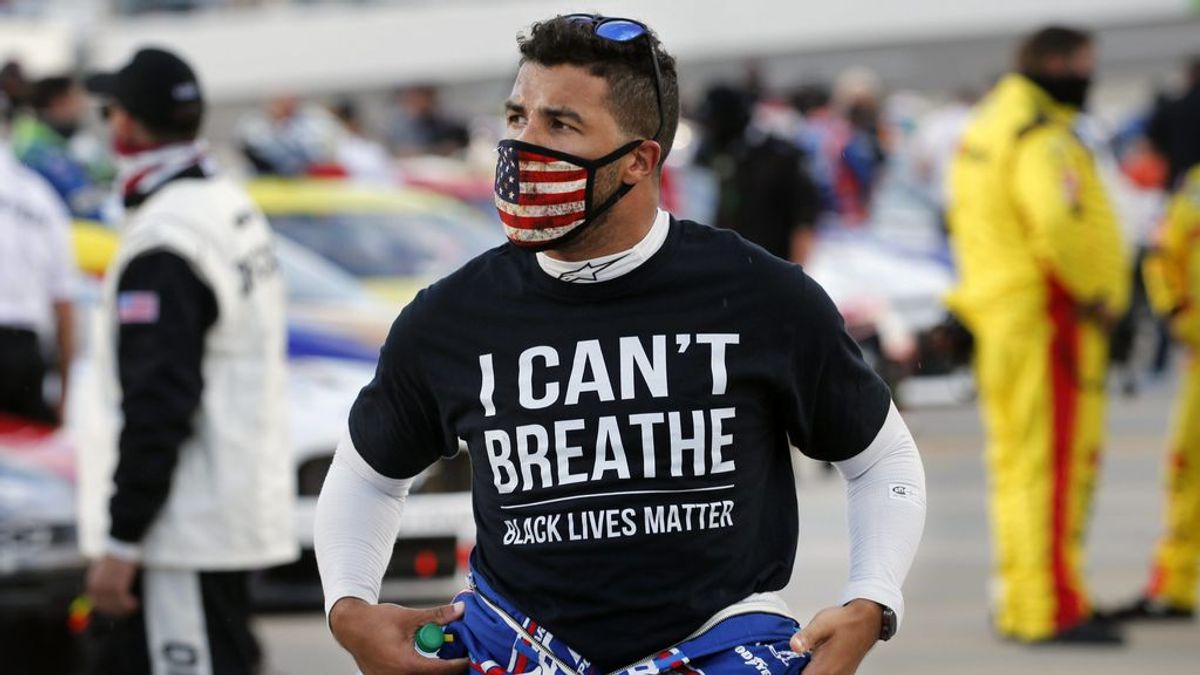 Encuentran una soga en el box del piloto de la Nascar Bubba Wallace tras apoyar las protestas contra el racismo Encuentran una soga en el box del piloto de la Nascar Bubba Wallace tras apoyar las protestas contra el racismo