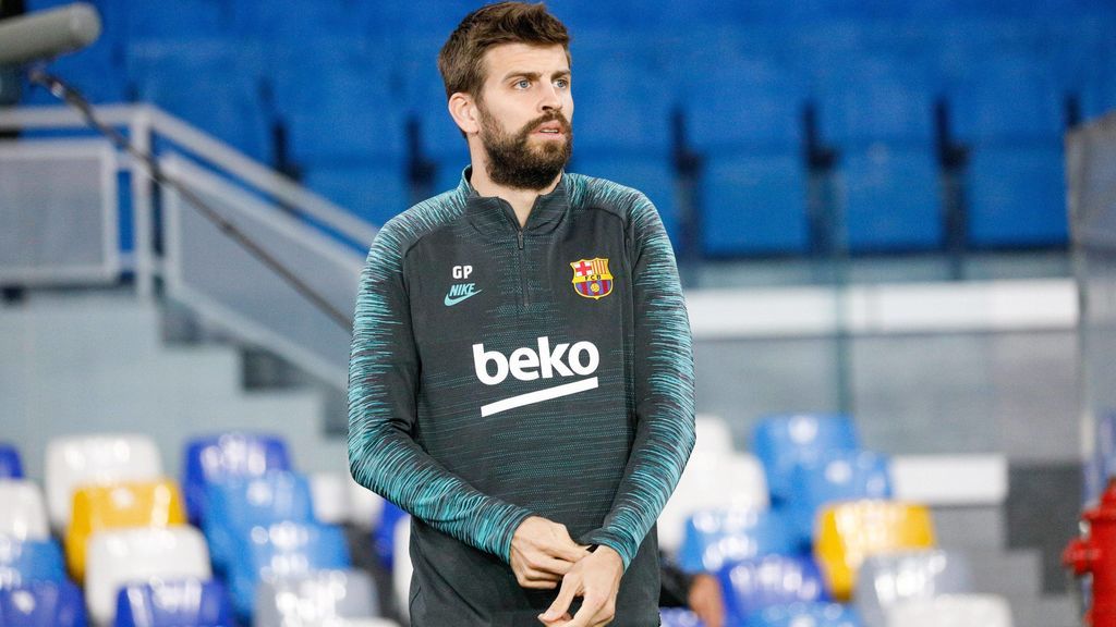 Gerard Piqué, antes de un partido con el Barça.