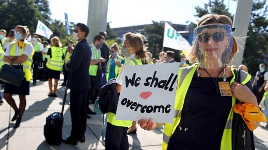 Protestas de trabajadores de Lufthansa