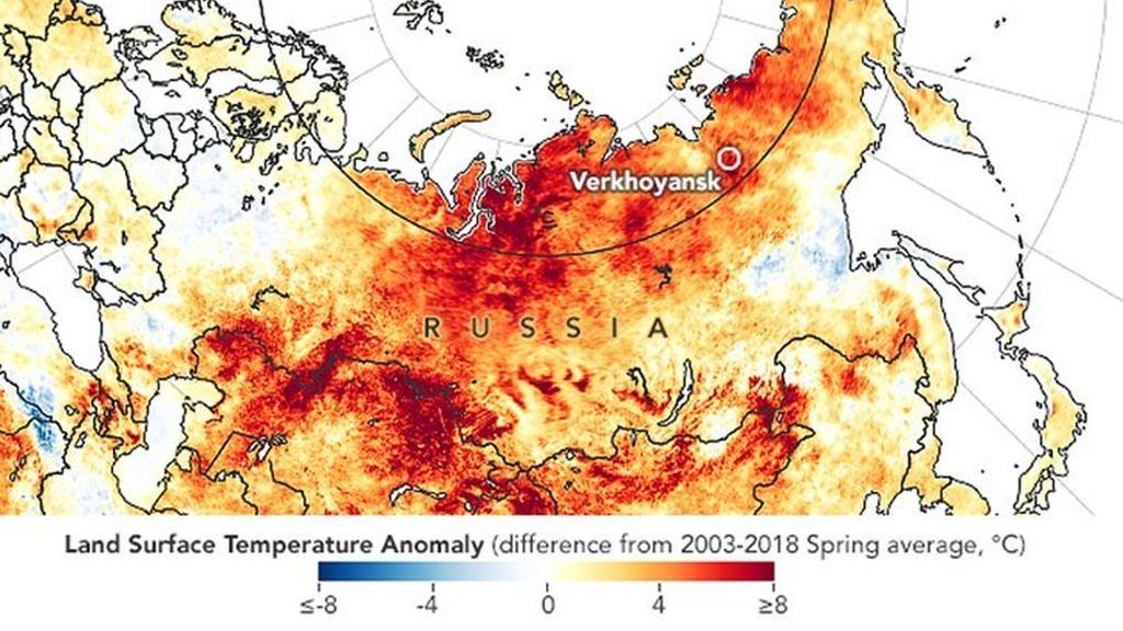 La ciudad siberiana de Yakutsk supera los 30 grados en el mes de junio