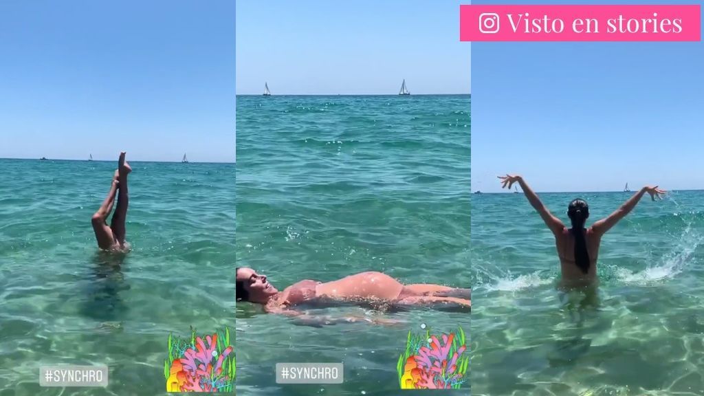 Ona Carbonell practica sincronizada durante su embarazo