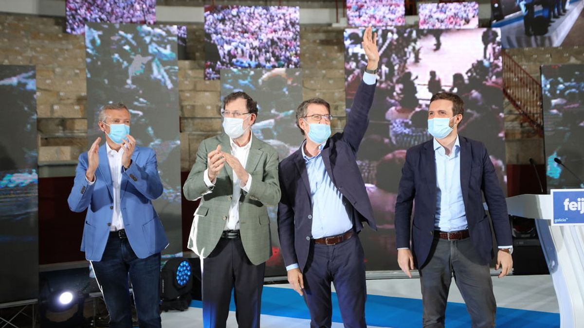 Casado y Rajoy arropan a Feijóo en un mitin en POntevedra Casado y Rajoy arropan a Feijóo en un mitin en POntevedra