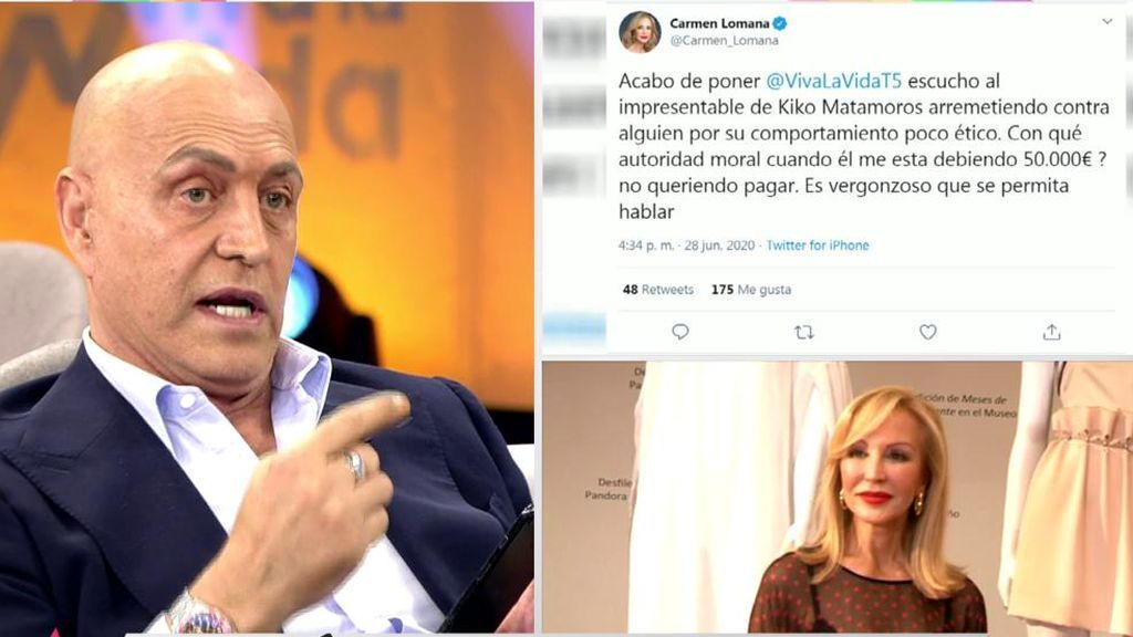Carmen Lomana le reclama a Matamoros 50.000 euros