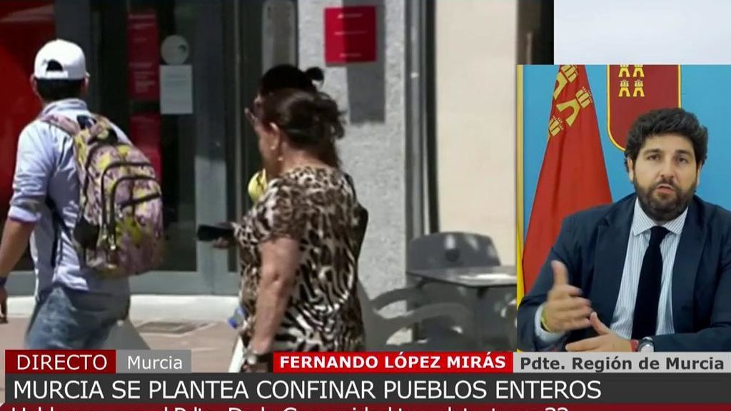 El presidente de Murcia no descarta volver al confinamiento "por muy duro que sea"